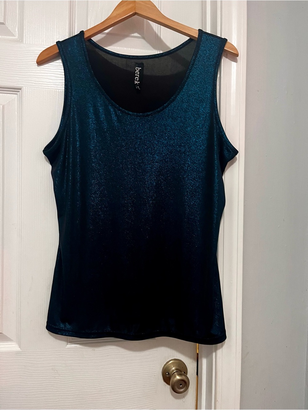 Berek Metallic Teal Scoop Neck Tank
